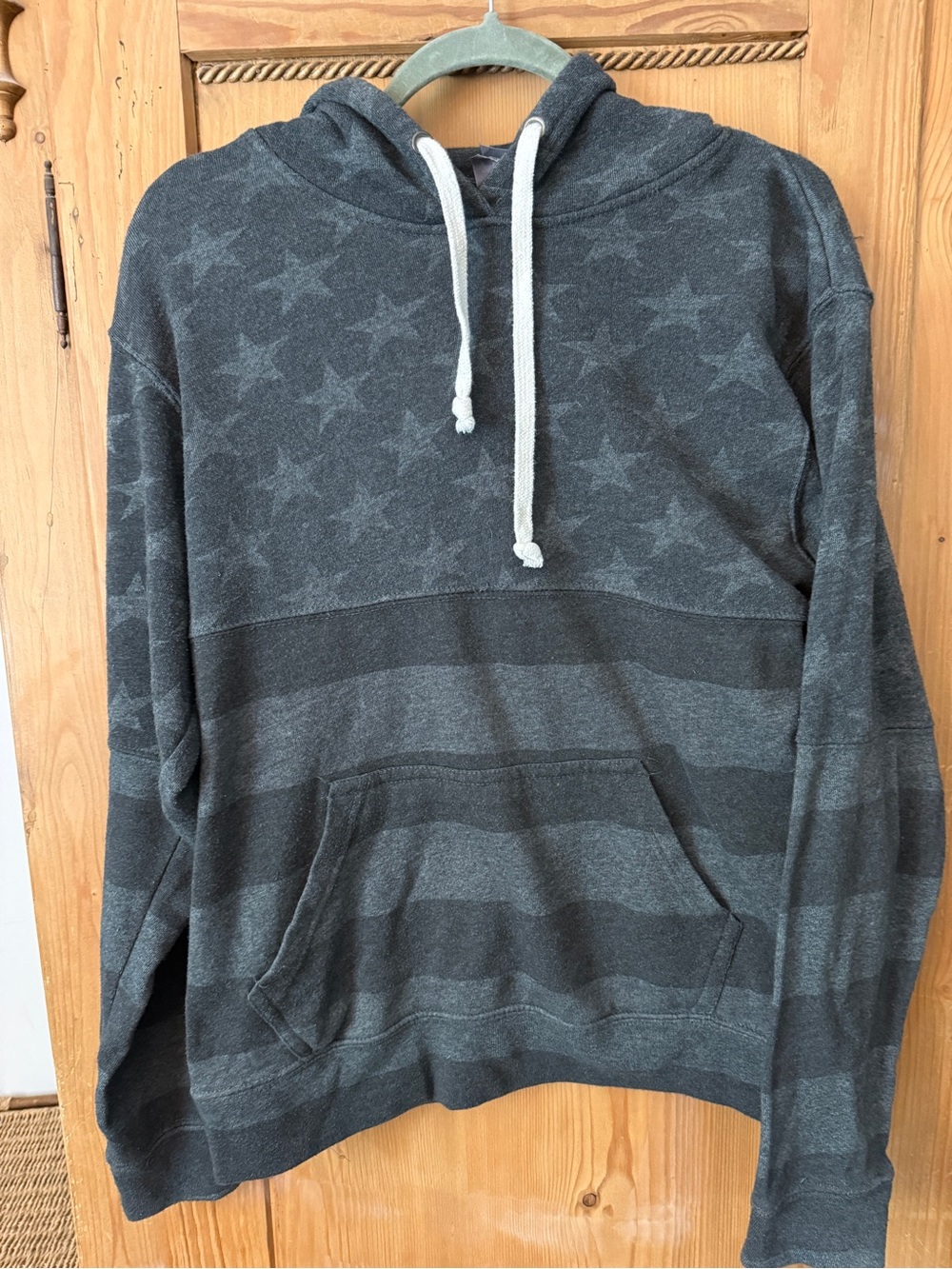 J. America Charcoal Star & Stripe Pullover Hoodie